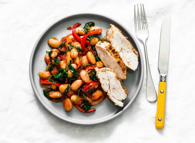 what is the optimal calorie intake for dinner to promote weight loss? 11 high protein food chicken and beans dinner