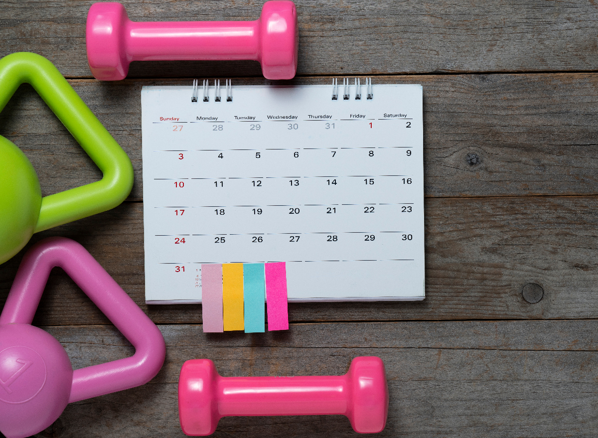 workout calendar that shows how to stop skipping workouts