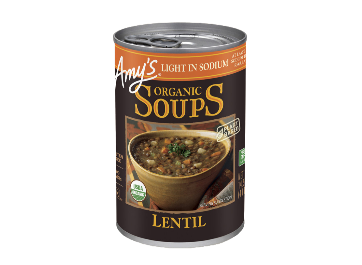 amy's lentil soup in a can