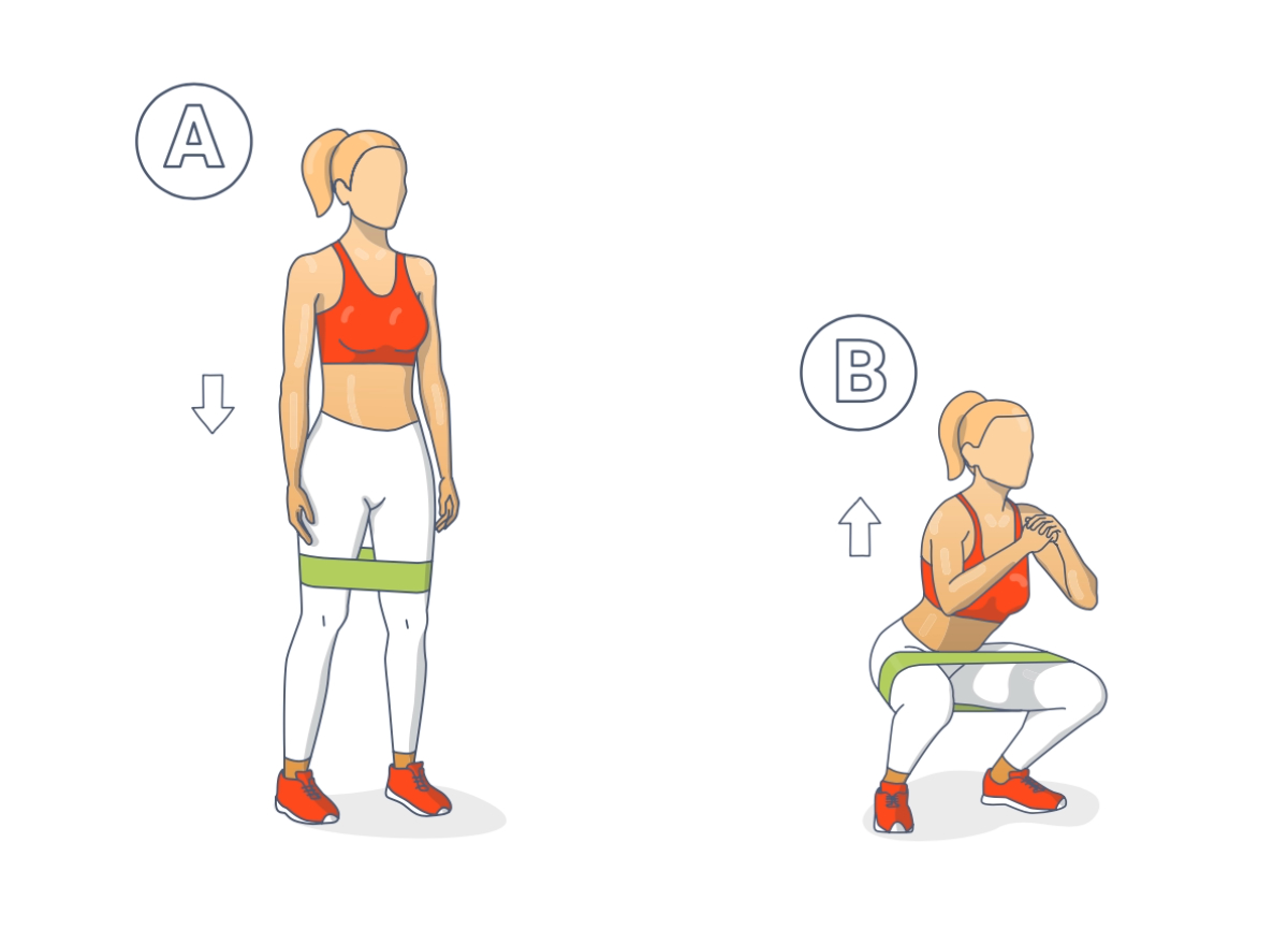 resistance band squat