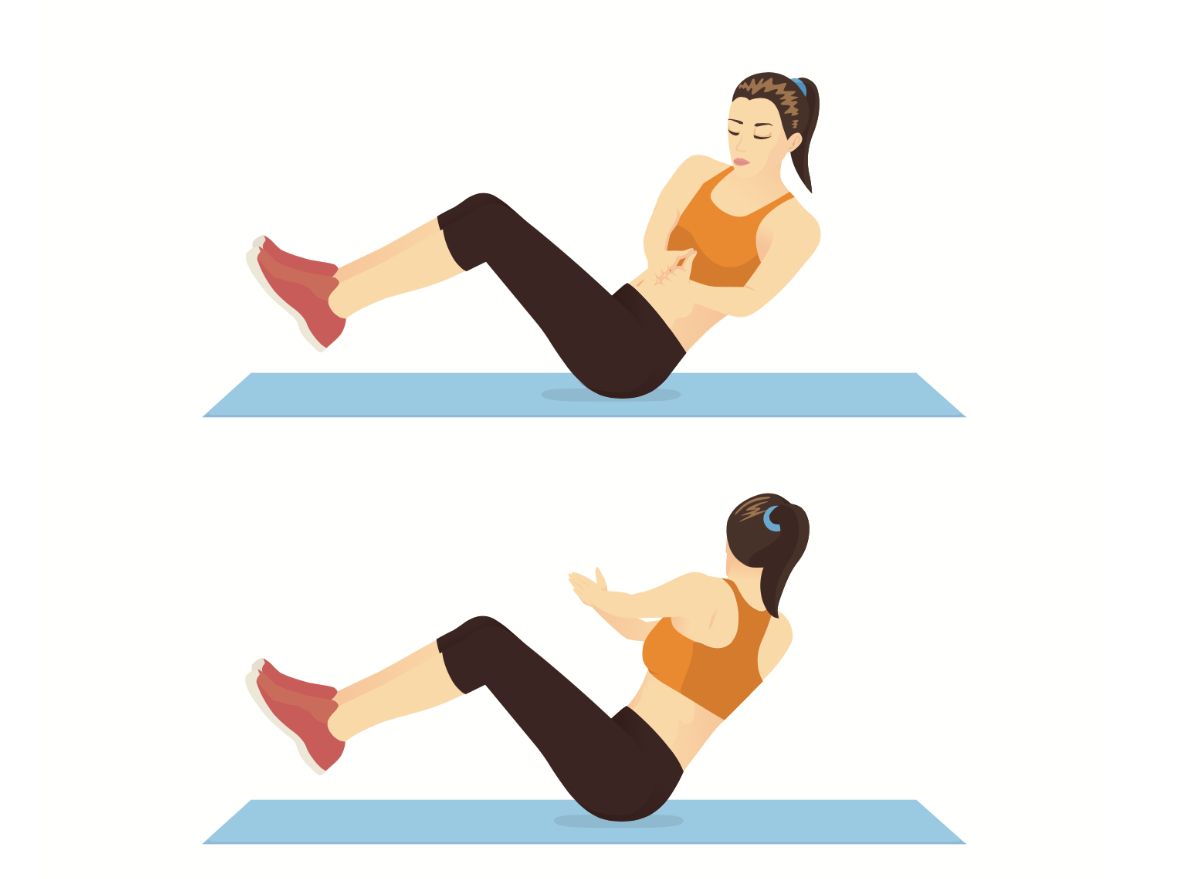 illustration of how to do the russian twist core strengthening exercise