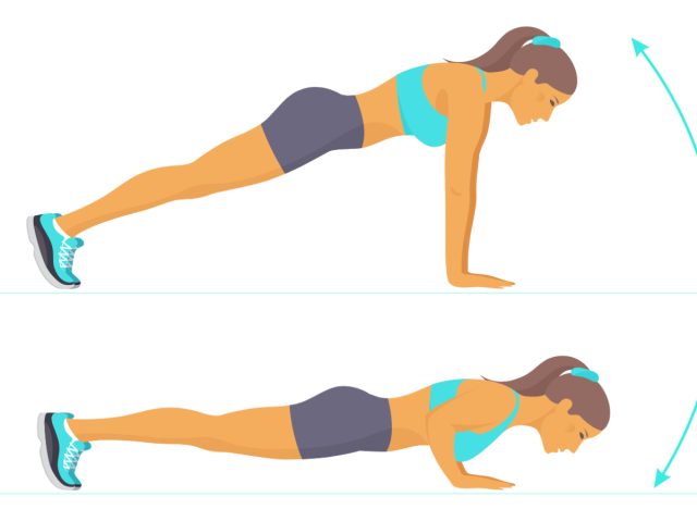 illustration of woman doing push-ups