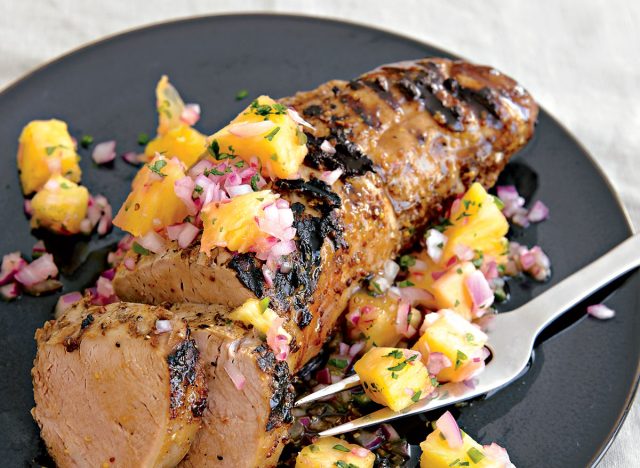 pork fillet with grilled pineapple salsa