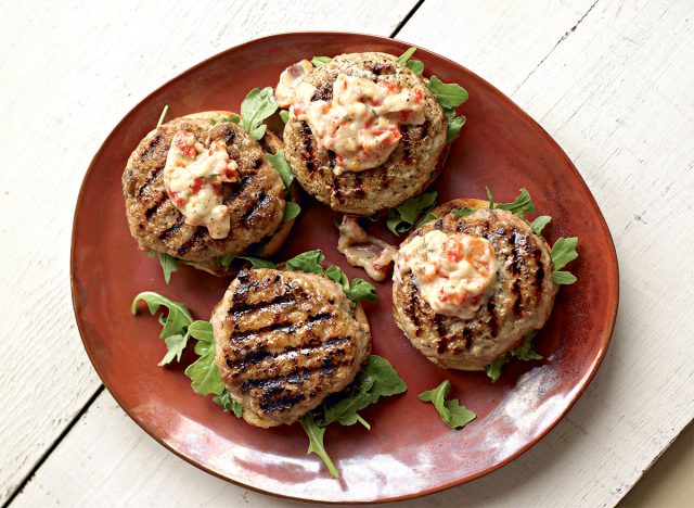 chicken burger with sun-dried tomato aolia