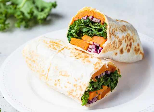 hummus sunshine sweet potato wrap