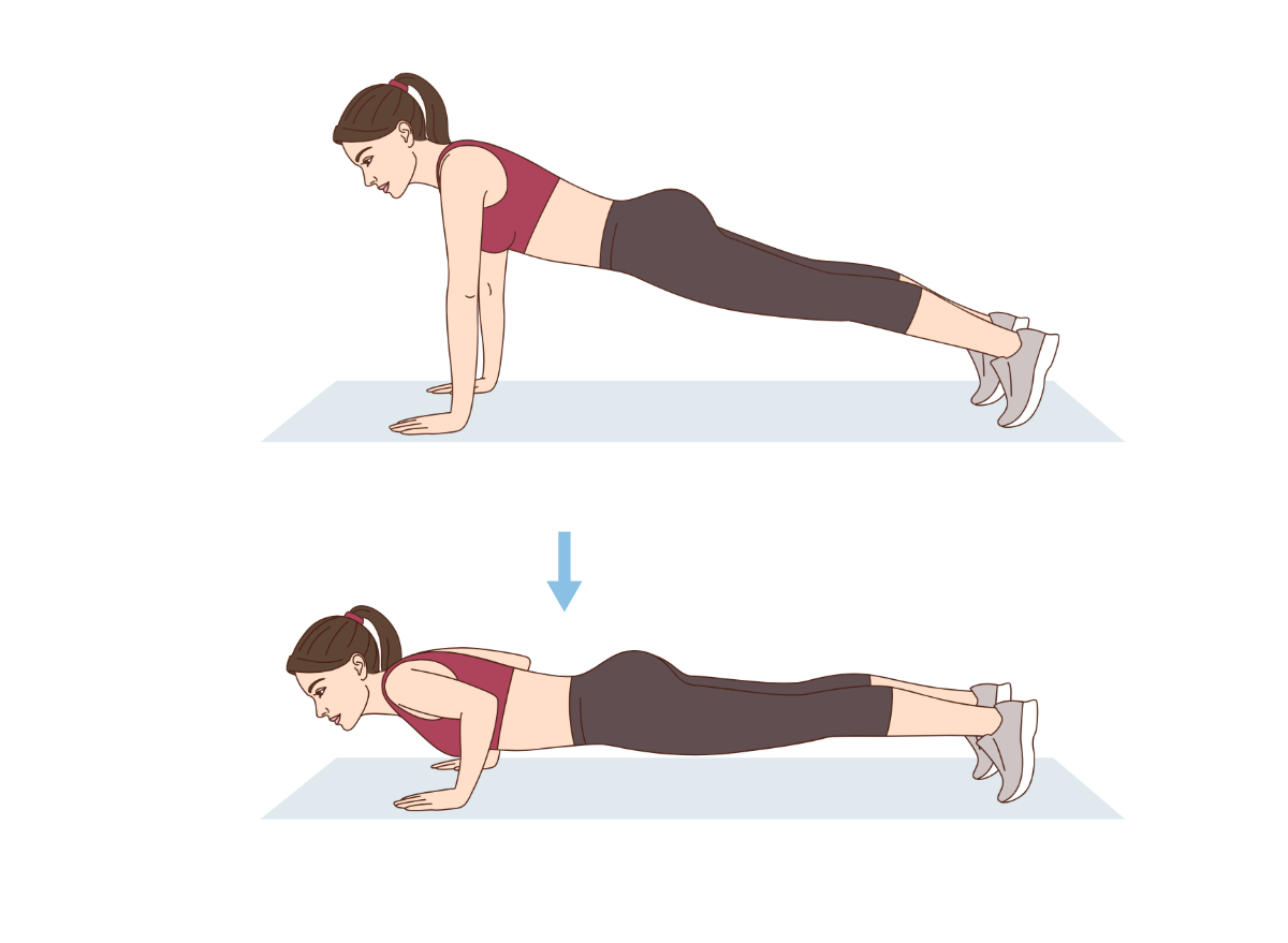 illustration of woman doing push-ups