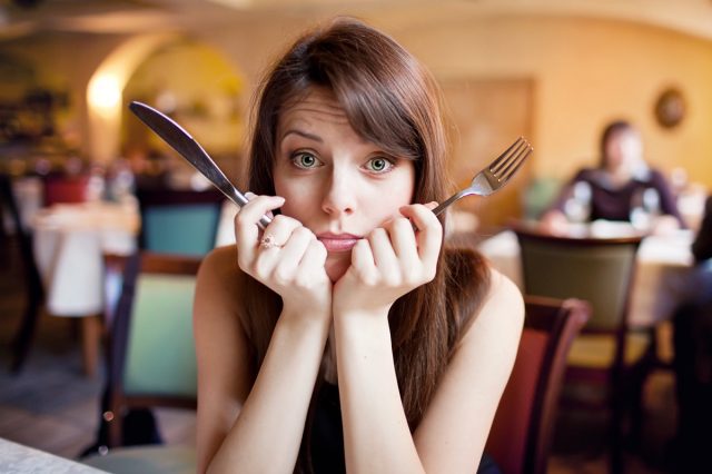 unhappy woman in anticipation of an order