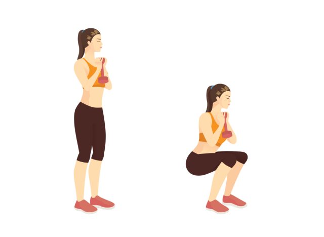 5 effective strength workouts to shed pounds and build muscle in your 50s 19 dumbbell goblet squat illustration