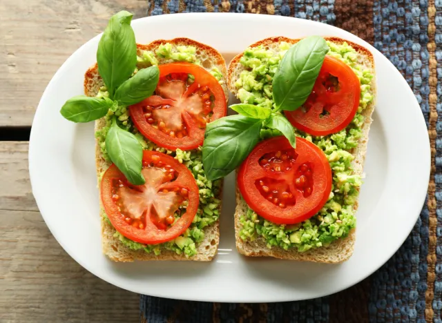 avocado toast with tomatoes