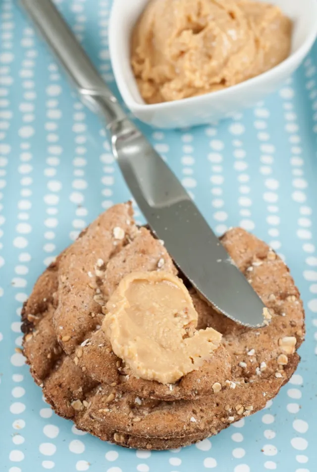 almond butter on crackers