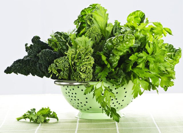 leafy greens like spinach and kale