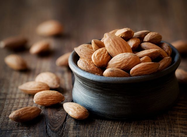a handful of crunchy almonds