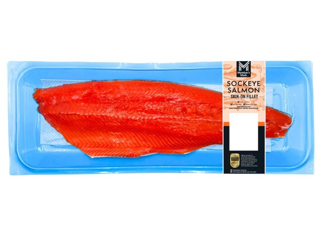 member's mark wild caught skin-on sockeye salmon fillet