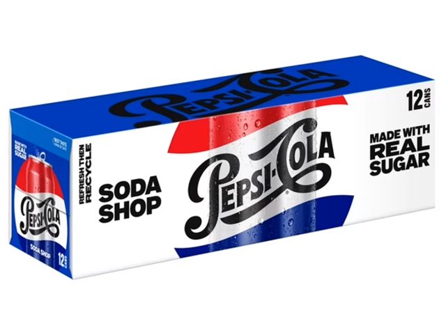 pepsi gjord med äkta socker cola 12 fl oz, 12 packburkar