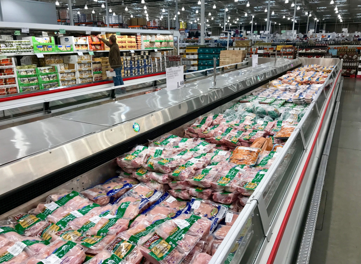costco meats and frozen foods sections