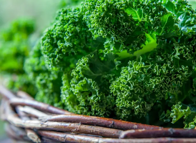 fresh basket with kale