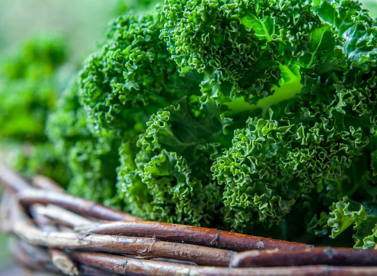 fresh basket with kale