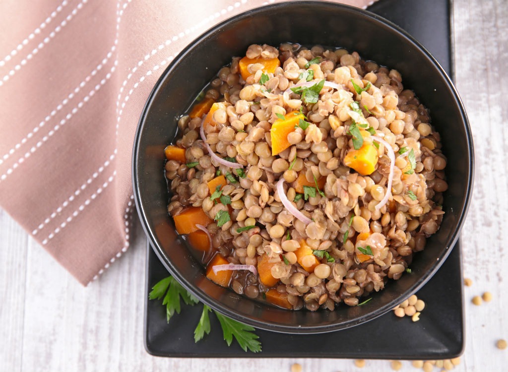 lentils in the bowl