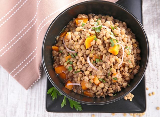 lentils in the bowl