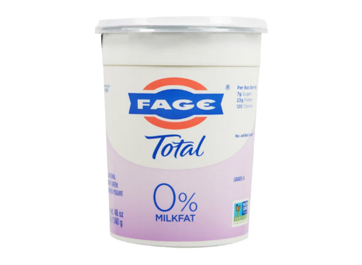 fage total 0% milk fat yogurt