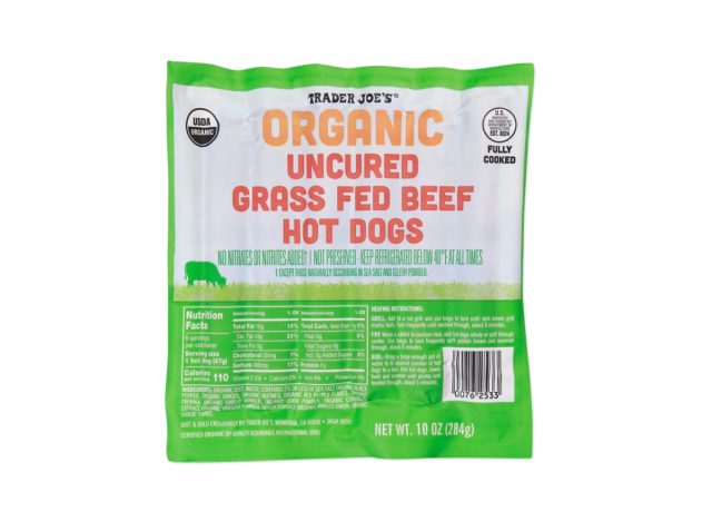 trader joe's organic uncured beef sausage