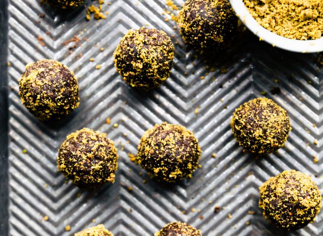 7 snacks to help you trim belly fat in just four weeks 3 chocolate pistachio protein balls