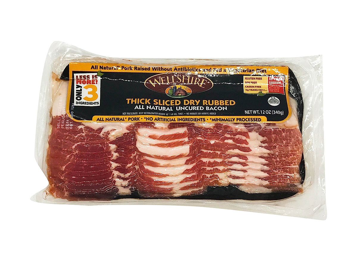 wellshire thick sliced dry rubbed uncured bacon