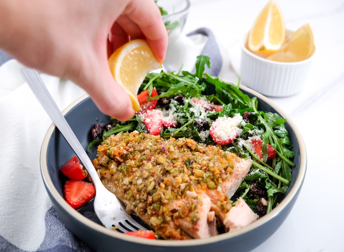 pistachio-crusted salmon