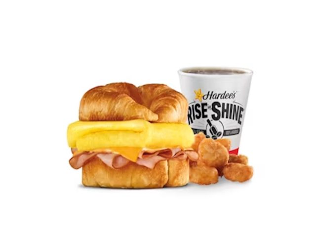 hardee's ham sunrise croissant combo