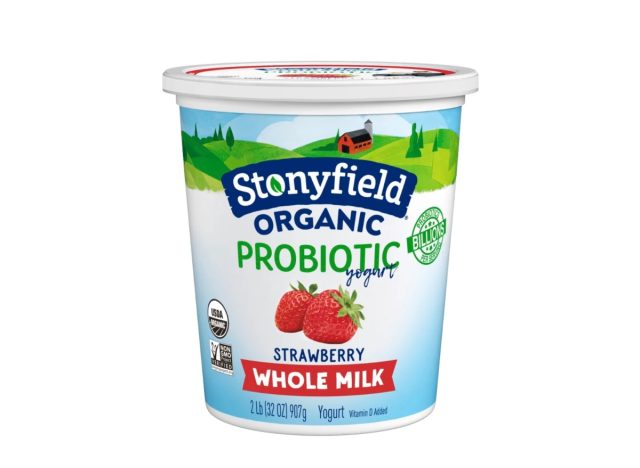 stonyfield organic probiotic whole milk strawberry yogurt
