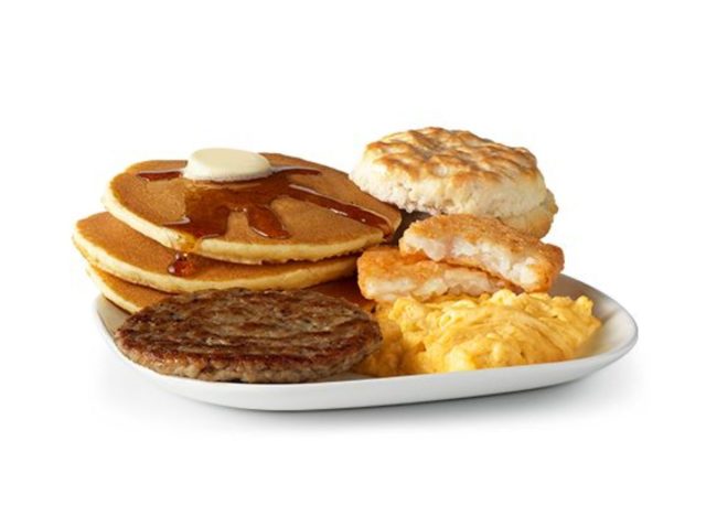 big breakfast from mcdonald's with hotcakes
