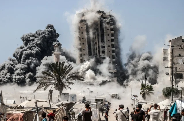 Israel demolishes Gaza City high-rise in latest military strike