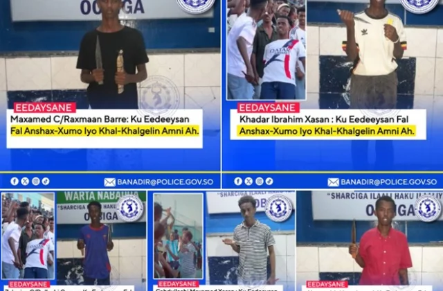 Mogadishu police detain seven youths over risky knife stunts in stadiums