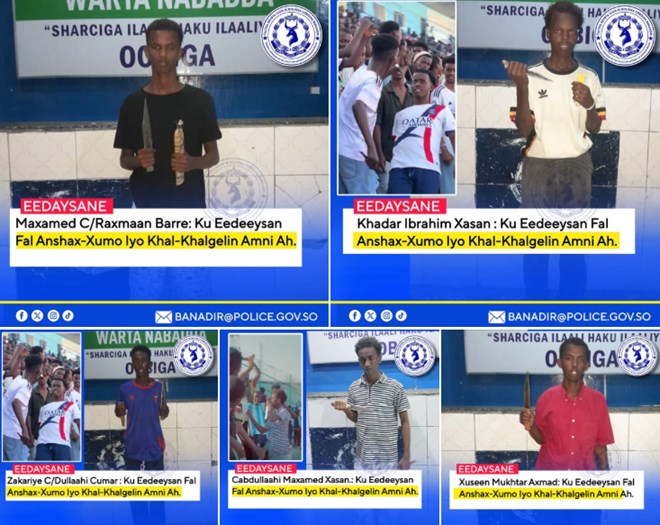 Police arrest seven youths for dangerous knife play in Mogadishu stadiums