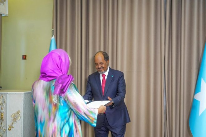 Somalia’s president accepts credentials from newly appointed EU, Netherlands ambassadors