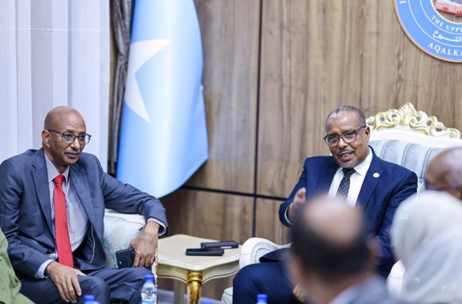 Upper House Deputy Speaker meets North Eastern State Parliament Speaker in Mogadishu