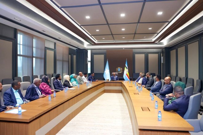 President Hassan Sheikh meets newly elected EALA members in Mogadishu