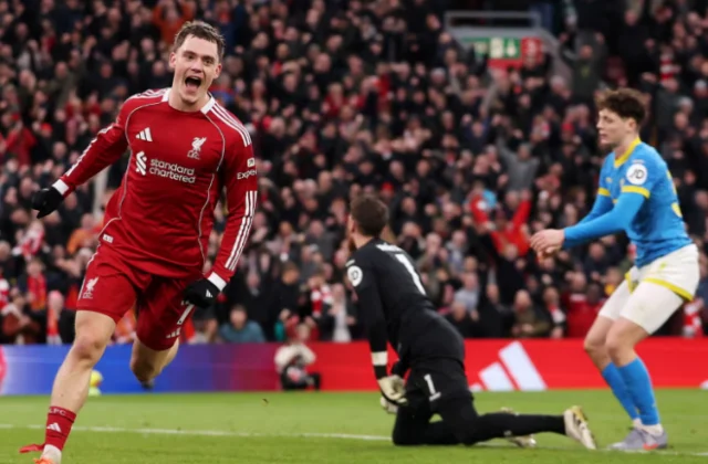 Florian Wirtz scores first Liverpool goal to edge Wolves on emotional day