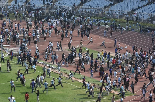 Messi’s India visit descends into chaos as fans hurl seats, storm pitch