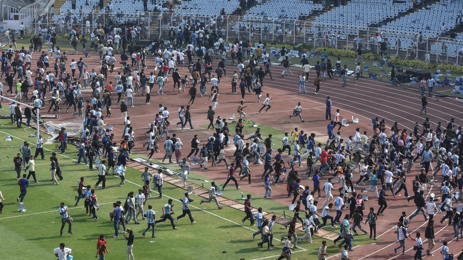 Messi visit to India turns chaotic as fans hurl seats, invade pitch