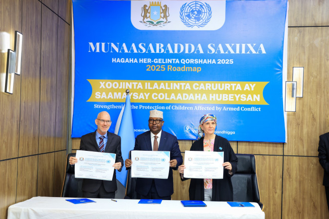 Somalia and UN sign 2025 framework to strengthen protection for conflict-affected children