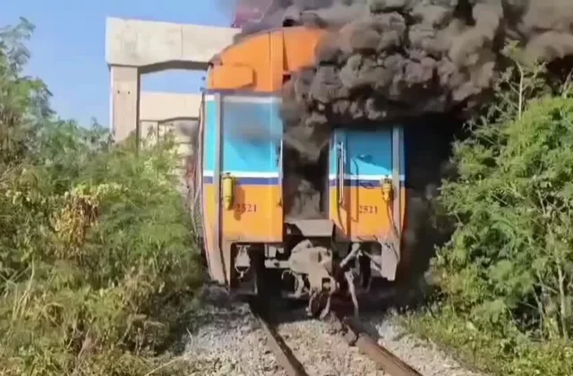 Crane collapse derails train in Thailand, killing 22, police say