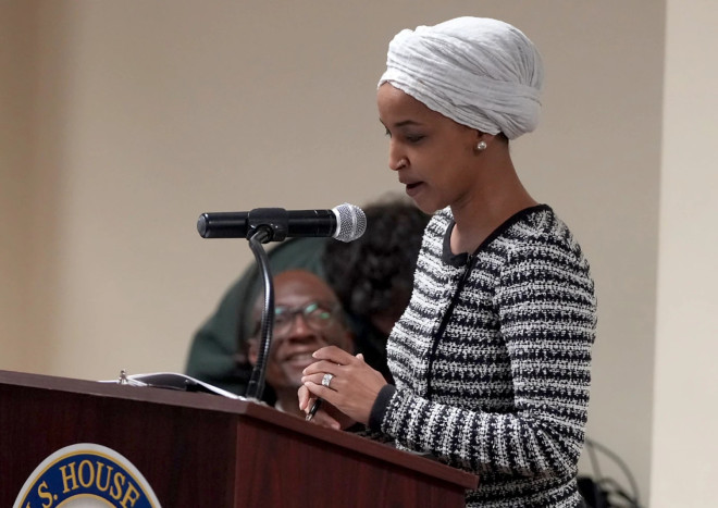 Man arrested for spraying unknown substance on Rep. Ilhan Omar during Minneapolis town hall
