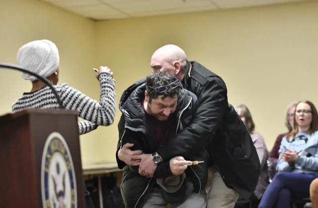 Rep. Ilhan Omar sprayed with unidentified substance during live speech