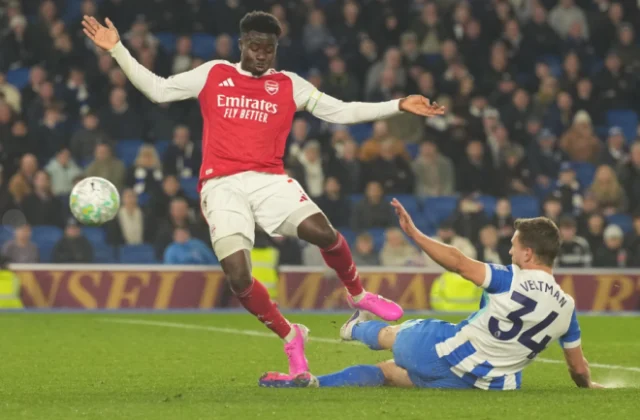 Arsenal move seven points clear after Brighton win, Man City draw with Forest