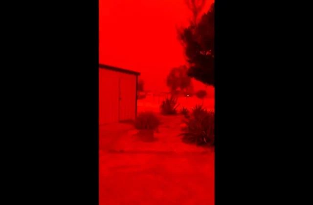 Australian sky turns red ahead of approaching tropical cyclone