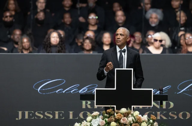 Obama decries attacks on U.S. democracy at Jackson memorial service
