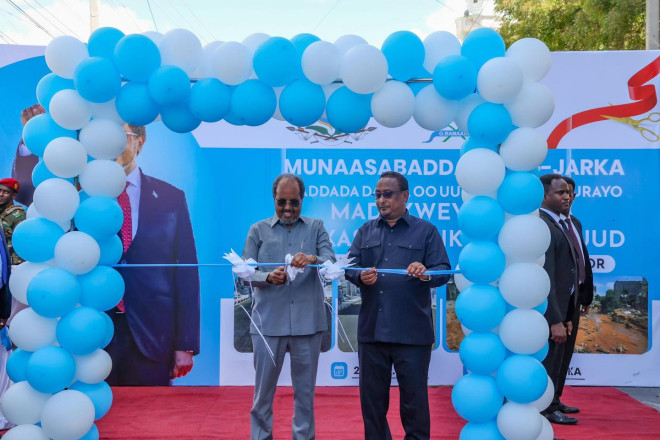 President Mohamud opens Mogadishu road, reiterates support for one-person-one-vote elections