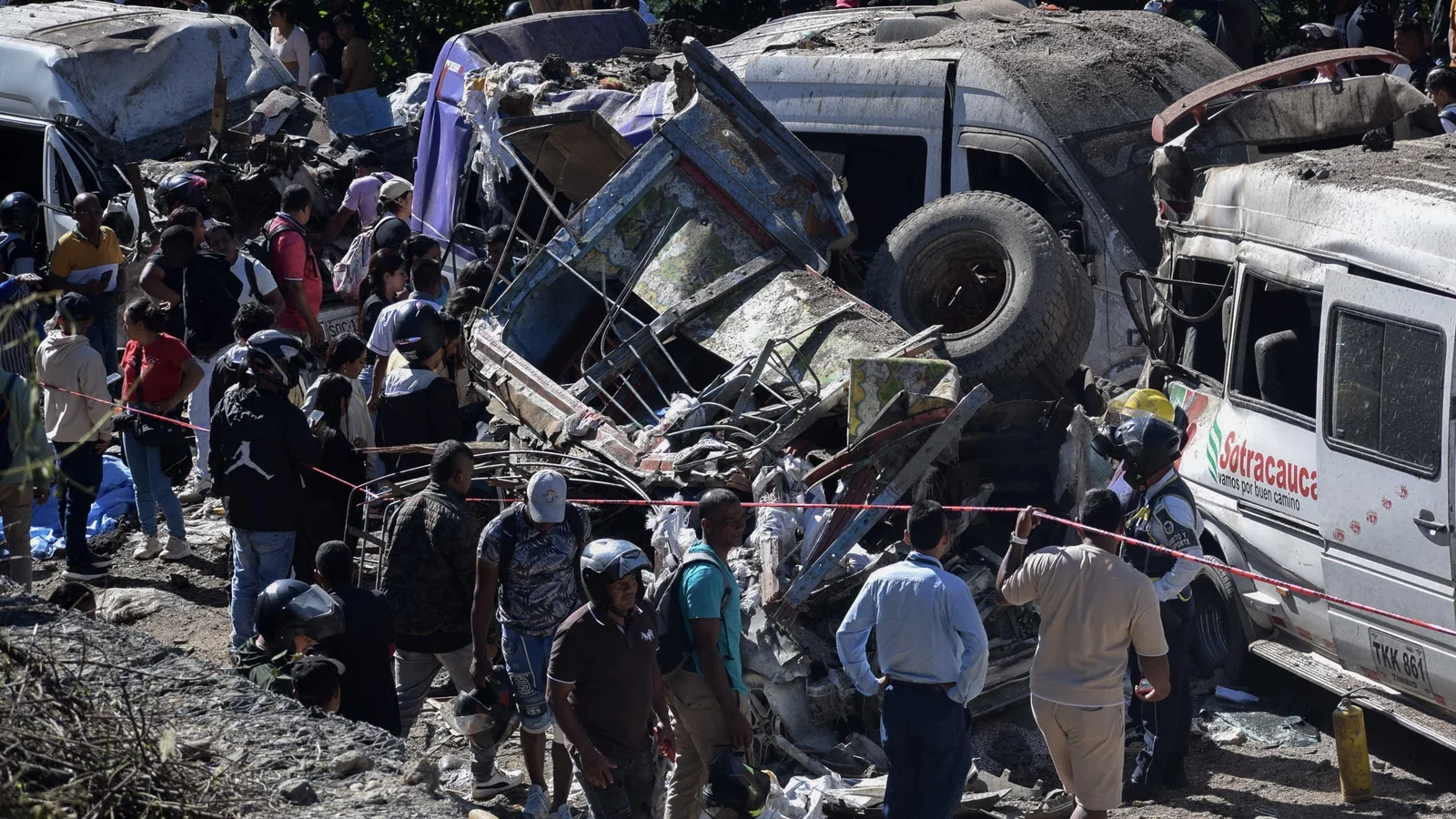 Death toll from Colombia road bombing rises to 20