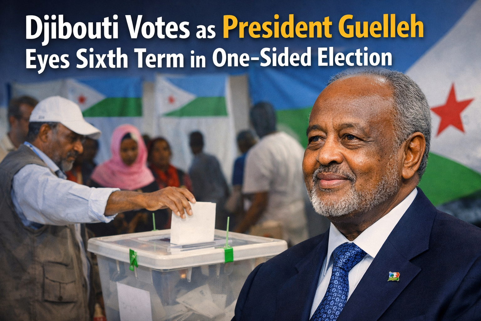 Djibouti Votes as President Guelleh Eyes Sixth Term in One-Sided Election
